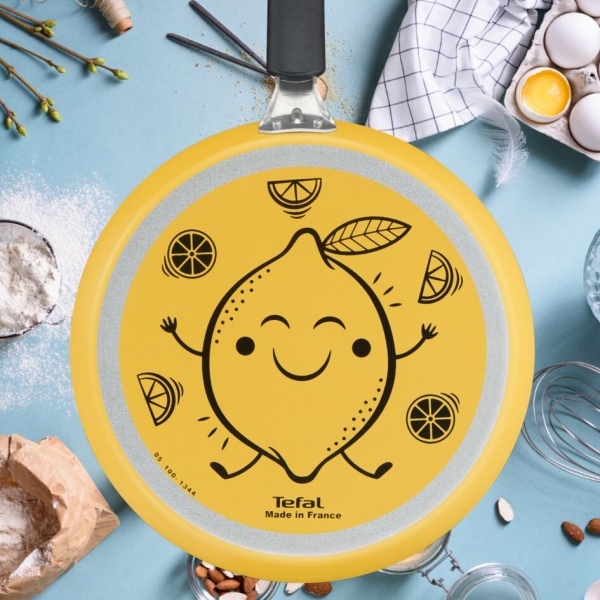 Сковорода для млинців з лопаткою FRUITS (лимон) 25 см B4381002 Tefal