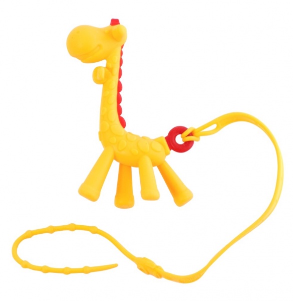 Прорезыватель силиконовый Baby Team Жирафик с держателем