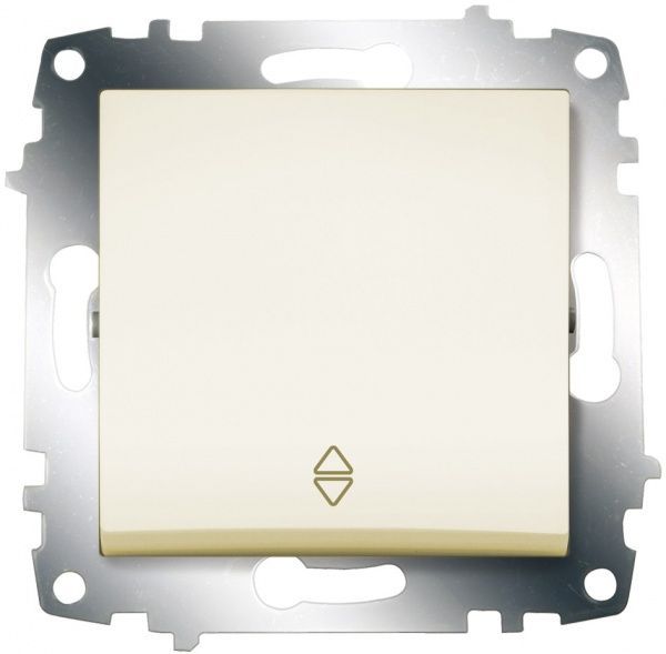 Вимикач прохідний одноклавішний ABB Cosmo без підсвітки 10 А кремовий 619-010300-209
