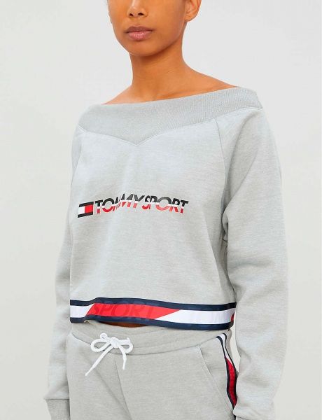 Джемпер Tommy Hilfiger CROP V NECK SWEATER WITH TAPE S10S100363001 р. L светло-серый