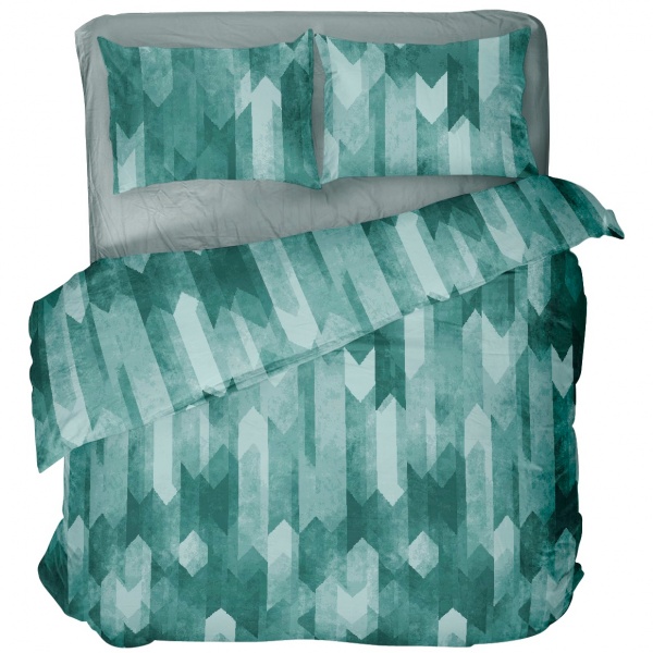 Комплект постільної білизни 2,0 Force бірюзовий із сірим UP! (Underprice) 