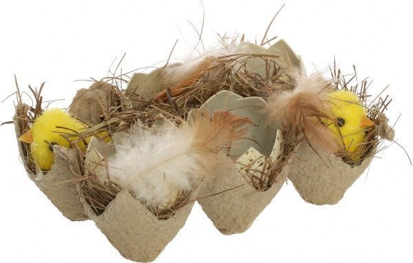 Пасхальная декорация Коврик со скорлупой и цыпленком A50810C-4