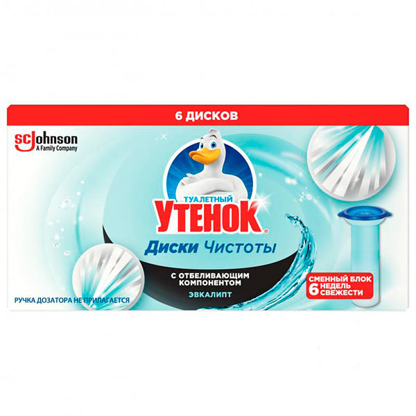 Засіб Туалетный утенок Диски чистоти Евкаліпт змінний блок 