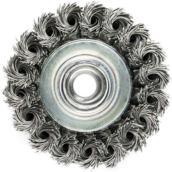 Щітка чашкова 75мм x M14, плетений дріт d0,5 об/хв 12500 стальний дріт S&R 136250075