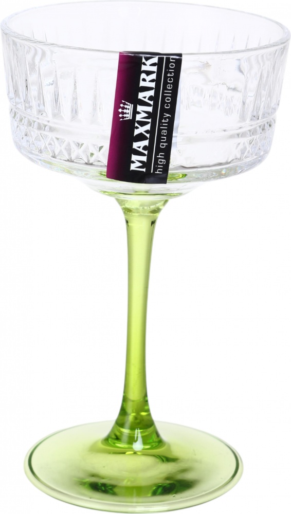 Бокал для шампанского Funny Plump цветная ножка зеленая стекло 290 мл 1 шт.