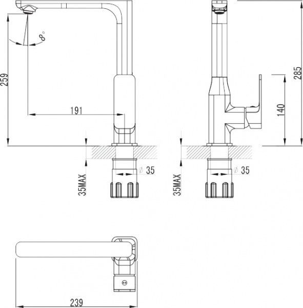Смеситель для кухни Imprese BILOVEC 55255