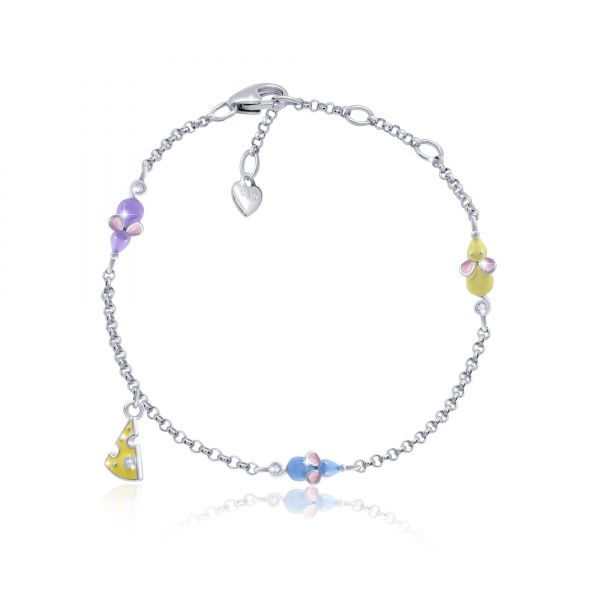 Браслет на цепочке UMa&UMi Мышка с сыром