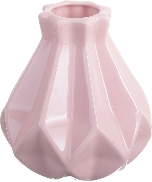 Ваза керамическая розовая оригами-4 30 см Наша Кераміка