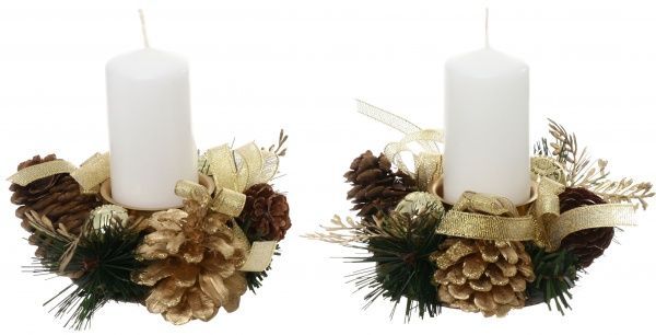 Підсвічник з декором 10 см 2 шт. W10-24034/G 