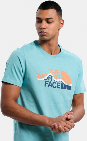Футболка THE NORTH FACE M S/S MOUNTAIN LINE TEE NF0A7X1NITW1 р.S блакитний