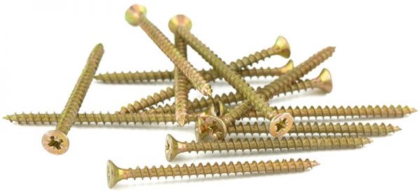 Шуруп универсальный потайная головка ЦЖ 4x60 мм желтый цинк вес Expert Fix