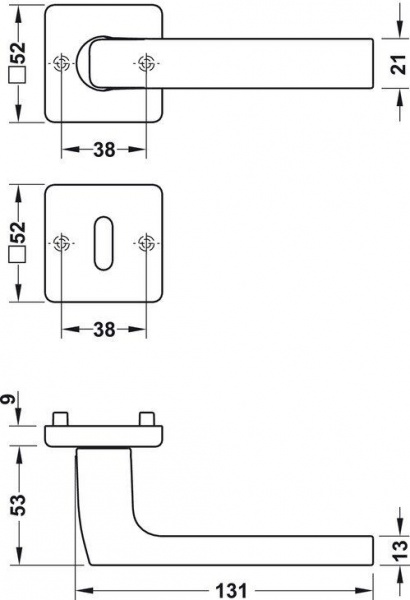 Ручка на розетці Hoppe Dallas 3784795 нержавіюча сталь F69 904.21.270 сатин