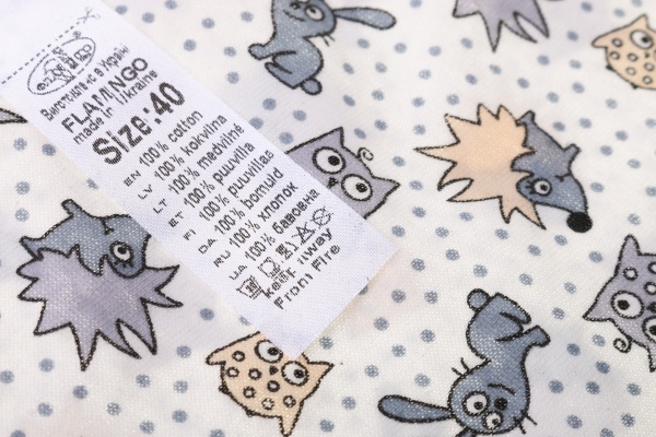 Нагрудник детский Фламинго 40 размер белый с серым 395-130 