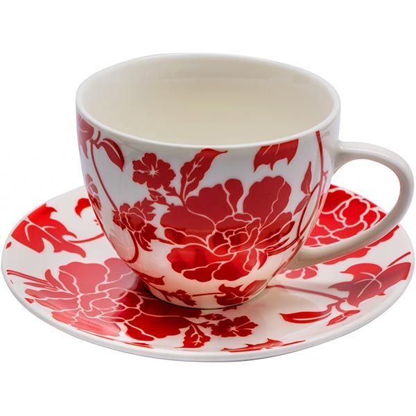 Чашка фарфоровая Red flower 300 мл