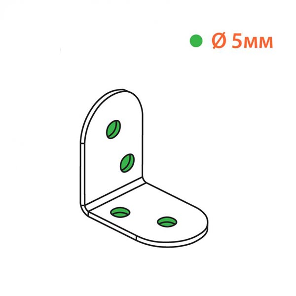 Кутник перфорований рівносторонній 32x32x21 мм 1,8 мм