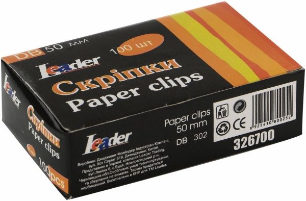 Скрепки DB302 50 мм 100 шт Leader