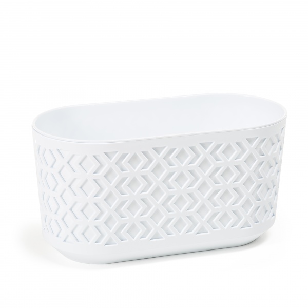 Кашпо пластикове Ламела Ацтек 600 овальний 12 л білий (LA795-05) 