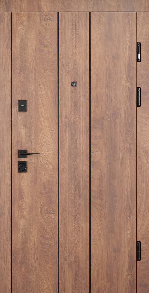 Дверь входная Abwehr КС (585+0) 086L (СДК)+ (СДК) спил дерева коньячный 2050х860 мм левая