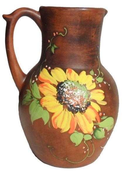 Глечик з ручкою Соняшник 2 л Український гончарний посуд