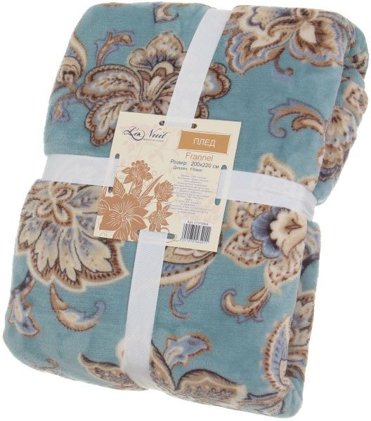 Плед Frannel Flower 220x220 см голубой La Nuit 