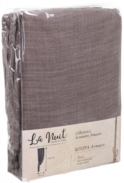 Штора-блекаут Armure сірий 160х275 см La Nuit