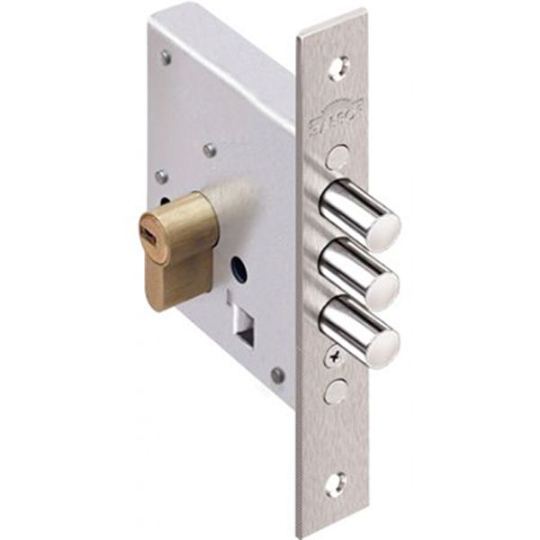 Дверний замок вхідний ЭЛЬБОР Кремінь 1.03.03 без циліндра нікель