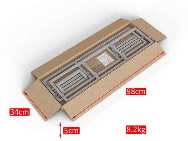 Стеллаж Altstahl Cante 3/1 с одним поручнем (250х340х980) серый