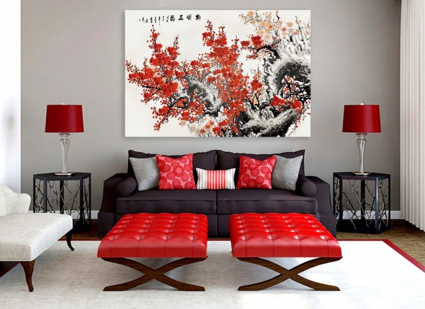 Картина на холсте Сакура 120x80 см ТЕРРАВОЛ 