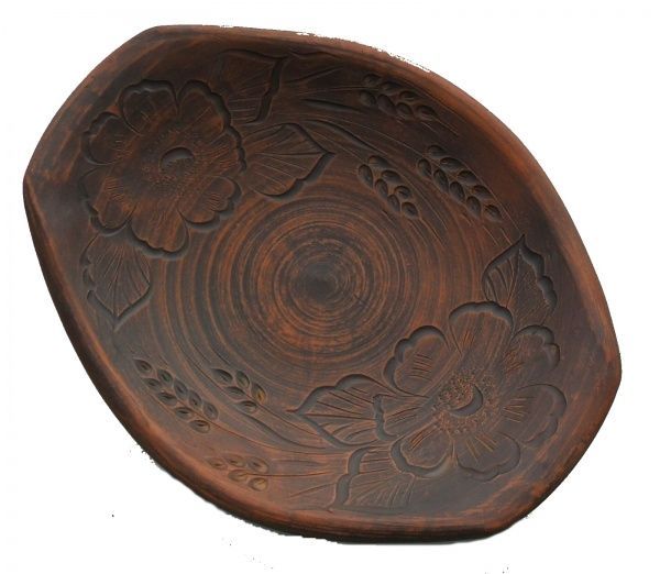 Блюдо овальне Альтанка 30 см Український гончарний посуд 