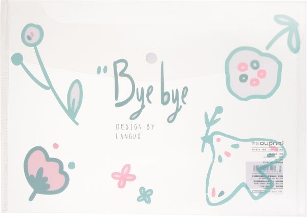 Папка-конверт Рисунки цветов белые