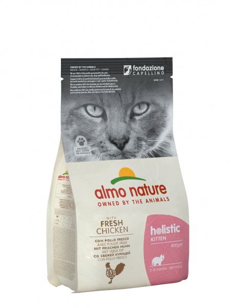 Корм сухой Almo Nature для котят со свежей курицей Almo Nature Holistic Cat, 400 г с курицей 400 г