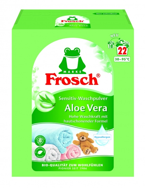 Стиральный порошок для машинной и ручной стирки Frosch концентрат Колор Алое Вера 1,45 кг 