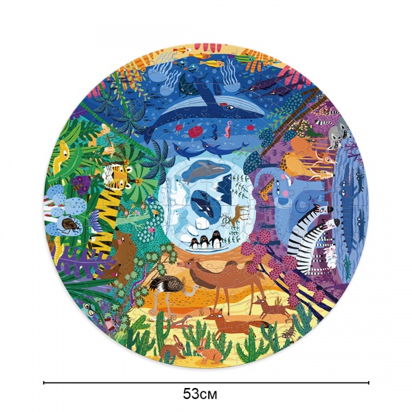 Пазл Mideer круглый В мире животных CT7016