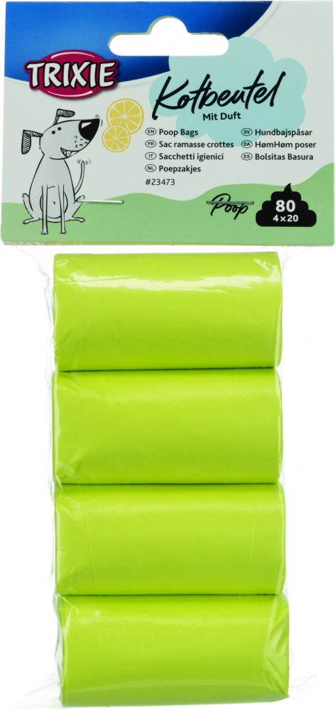 Пакеты Trixie для диспенсеров сменные желтые M 4х20 шт/уп.