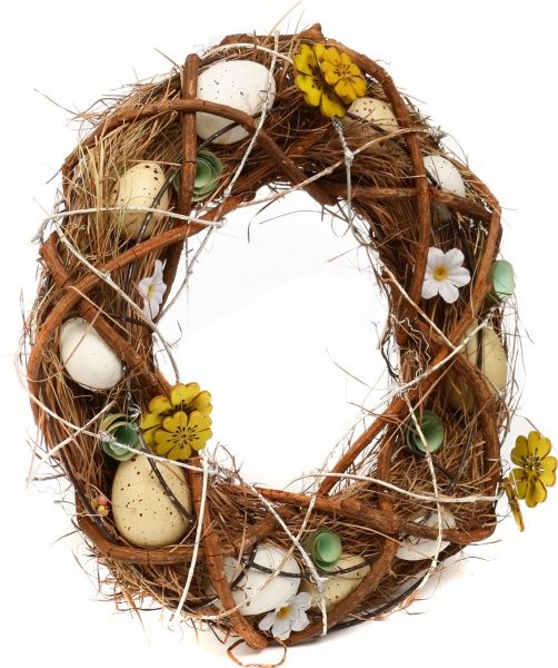 Венок из яиц, цветов и шнуровки WJ952