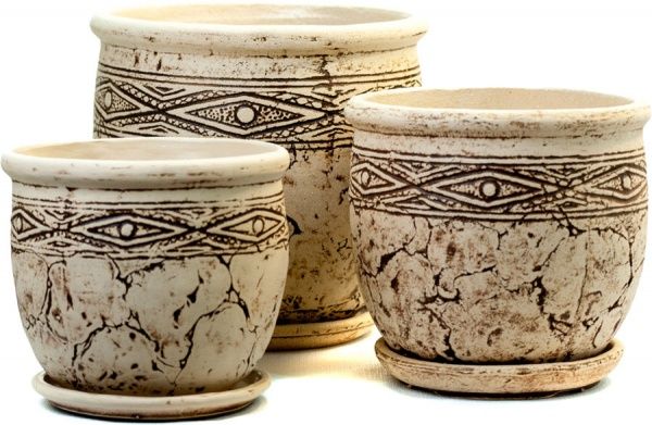 Горшок шамотный Руслан №4 круглый 3л бежевый 