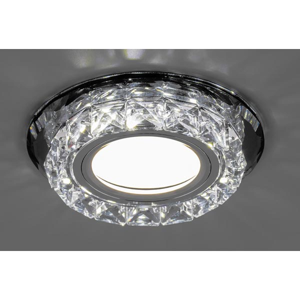 Светильник точечный Feron с Led-подсветкой, стекло GU5.3 хром CD878 