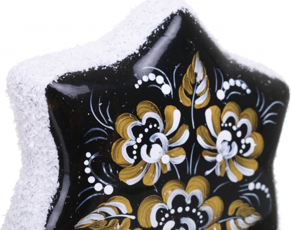 Верхівка скляна з блискітками Зірка еліт 20 см комбінована в асортименті 