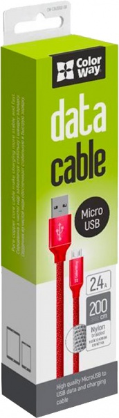 Дата-кабель ColorWay USB 2.0 AM - Micro 5P 2 м червоний (CW-CBUM009-RD) 