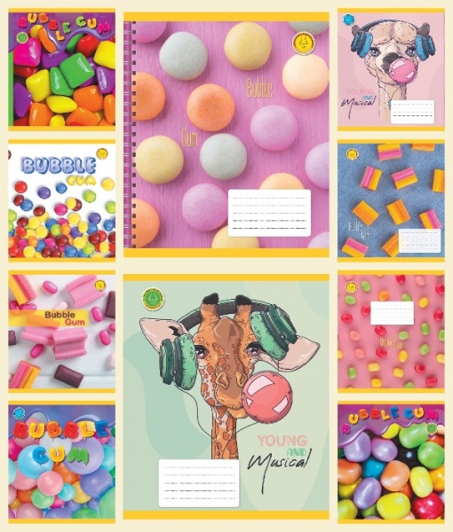 Тетрадь школьная BUBBLE GUM в ассортименте Тетрада