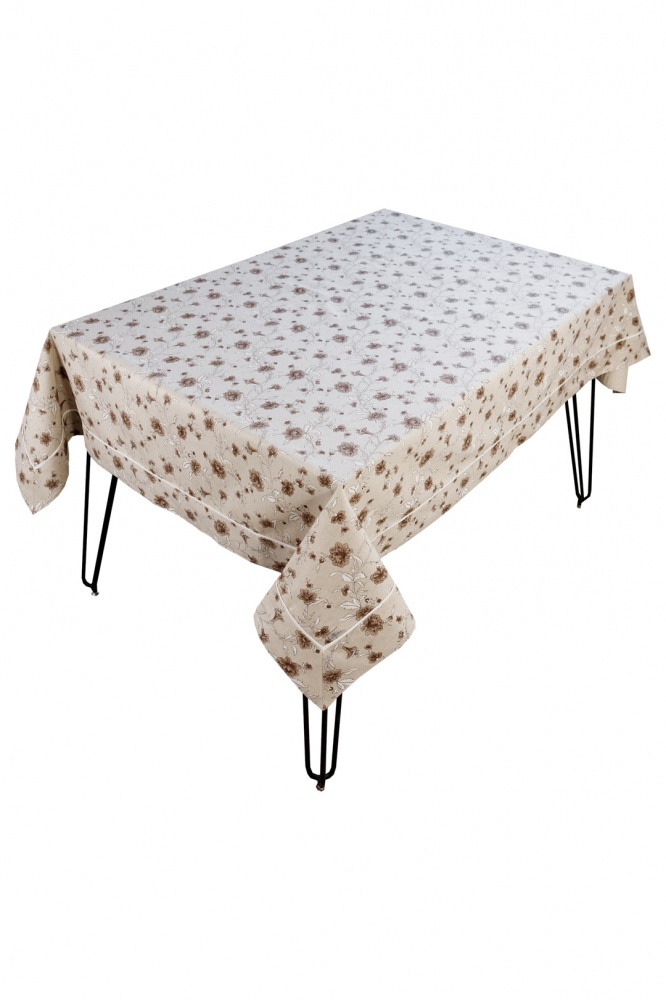 Скатерть Сappuccino с кантом Цветы 133x180 см Прованс