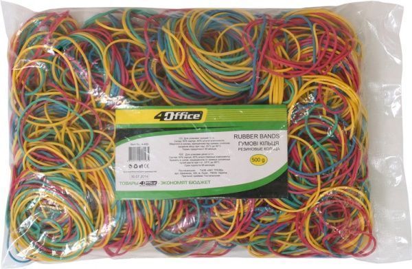 Резинки для денег 4Office ассорти, 500 г 