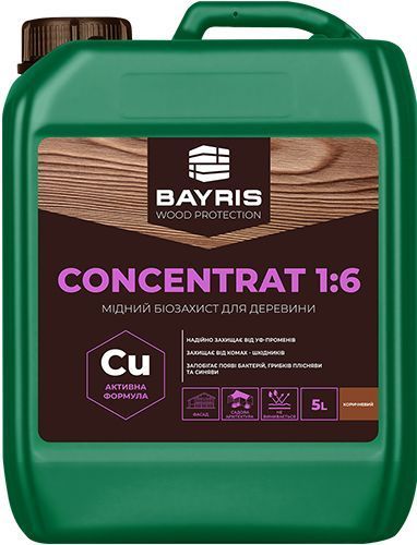 Биозащита медная Bayris для древесины бесцветный 5 л