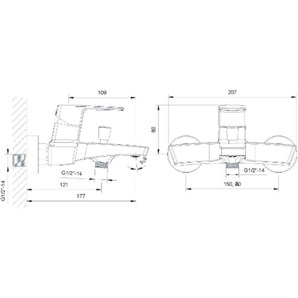 Змішувач для ванни Imprese Grafiky ZMK041807040