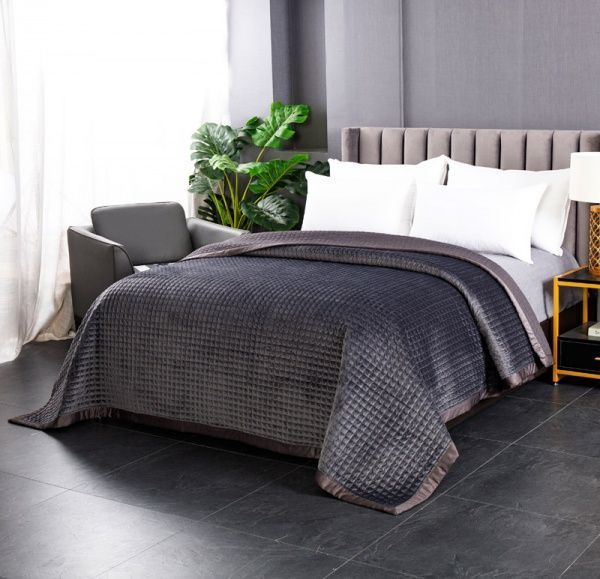 Покривало Velvet Preston 240x260 см La Nuit сірий 