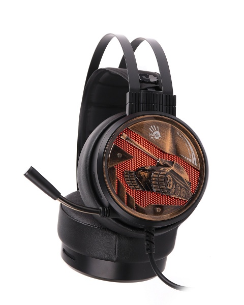 Наушники A4Tech (G650S Bloody) оранжевая подсветка, USB 