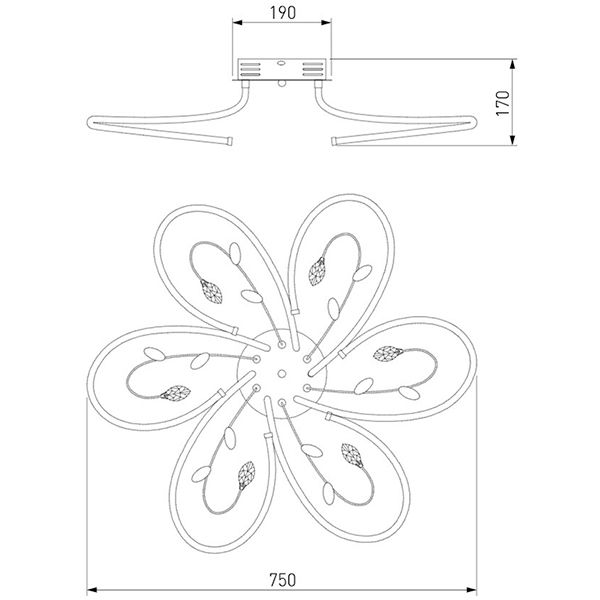 Люстра світлодіодна Strotskis Venzel 90082/6 90 Вт хром 