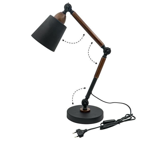 Настольная лампа Altalusse 1x40 Вт E27 черный INL-5049T-01 Black & Coffee 