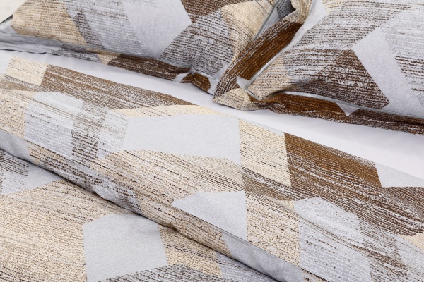 Комплект постільної білизни Artex 2 сірий із принтом La Nuit (без простирадла) 