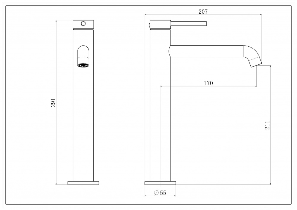 Смеситель для умывальника Aqua Rodos MADRID 06 Black Matte высокий АР000110513